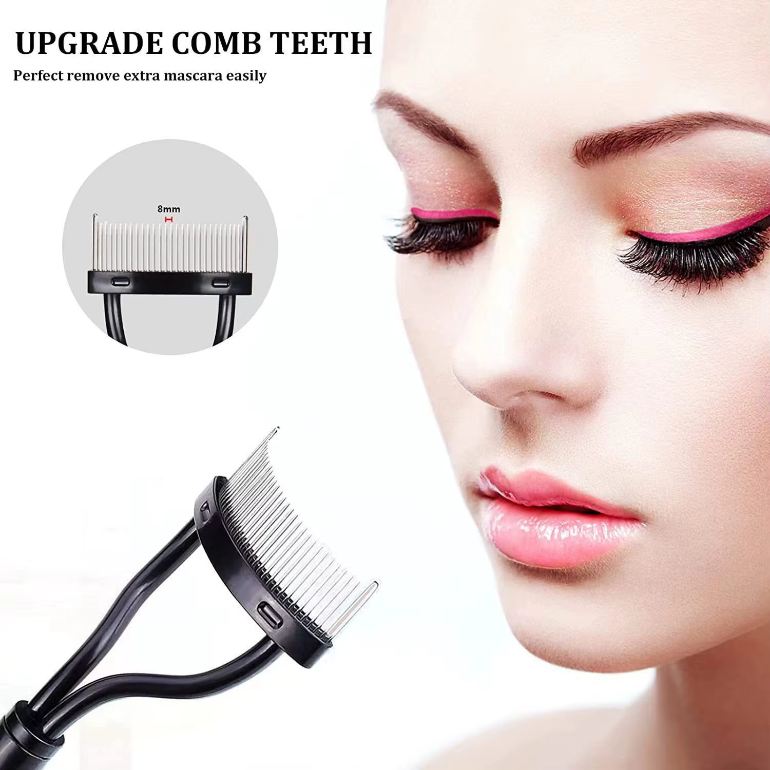 Séparateur de cils dents métalliques recourbe-cils droit maquillage de beauté brosse à cils en acier