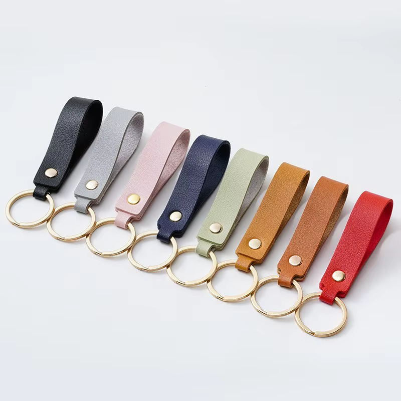 Porte-clés en cuir PU, 8 couleurs, cadeau d'affaires adapté aux hommes et aux femmes, sangle de clé 