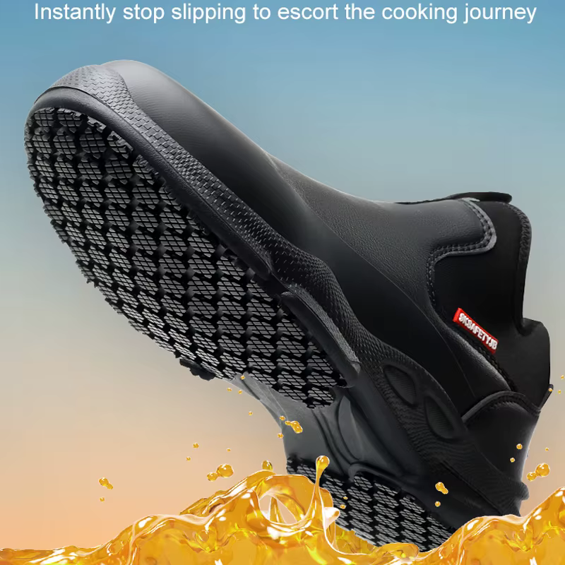 Chaussures en cuir pour hommes à la mode Chaussures de chef imperméables et antidérapantes Chaussure