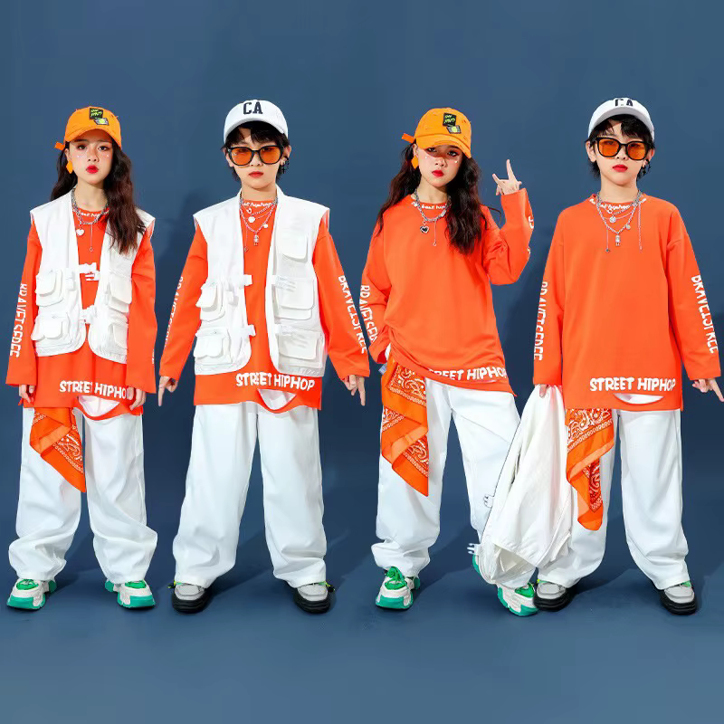 Costume de danse jazz rouge pour filles, tenue d'entraînement jazz pour enfants, vêtements de perfor