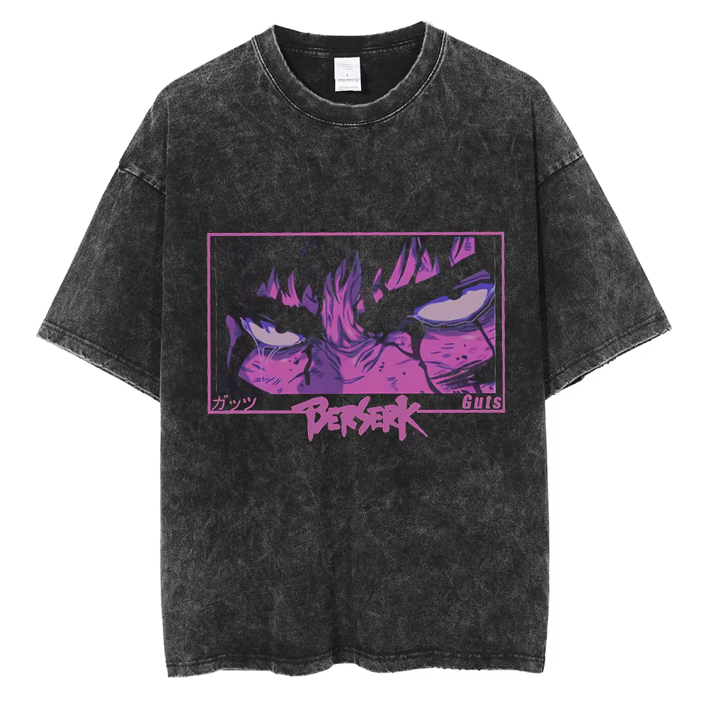 Hip Hop hommes Streetwear T-Shirt rétro Vintage lavé Anime graphique T-Shirt hommes Harajuku coton d