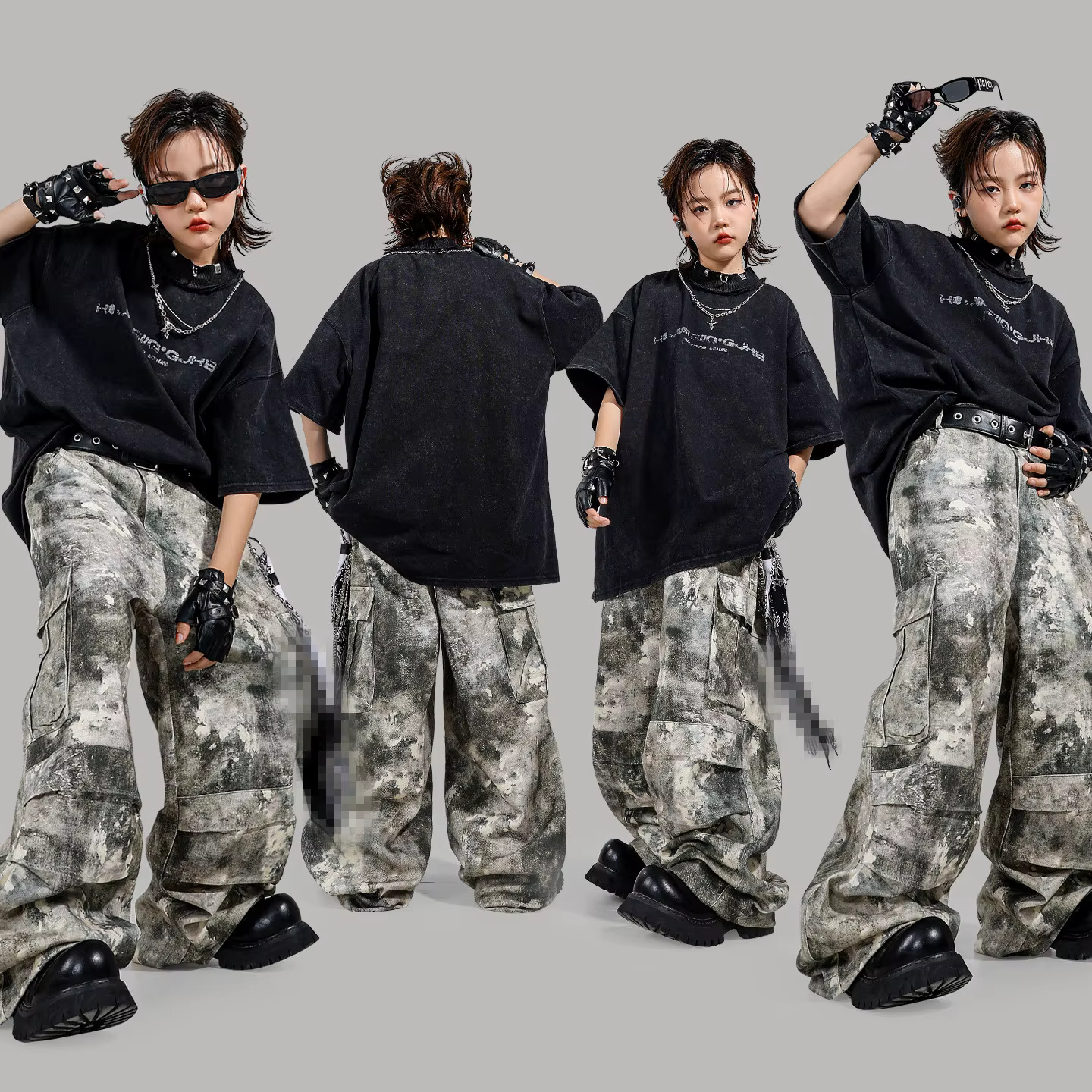 Ensemble de tenue de danse pour enfants, style hip-hop, streetwear, jazz, unisexe, pour spectacle, v