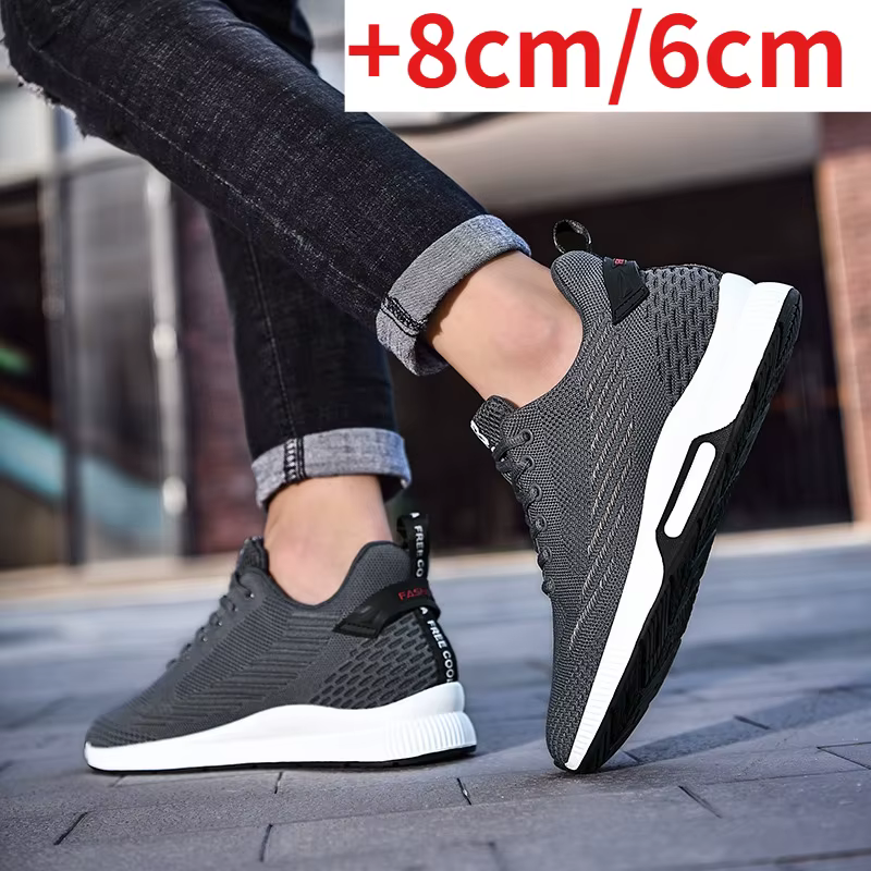 Nouvelles baskets pour homme, chaussures rehaussantes, semelles intérieures 8 cm, respirantes en mai