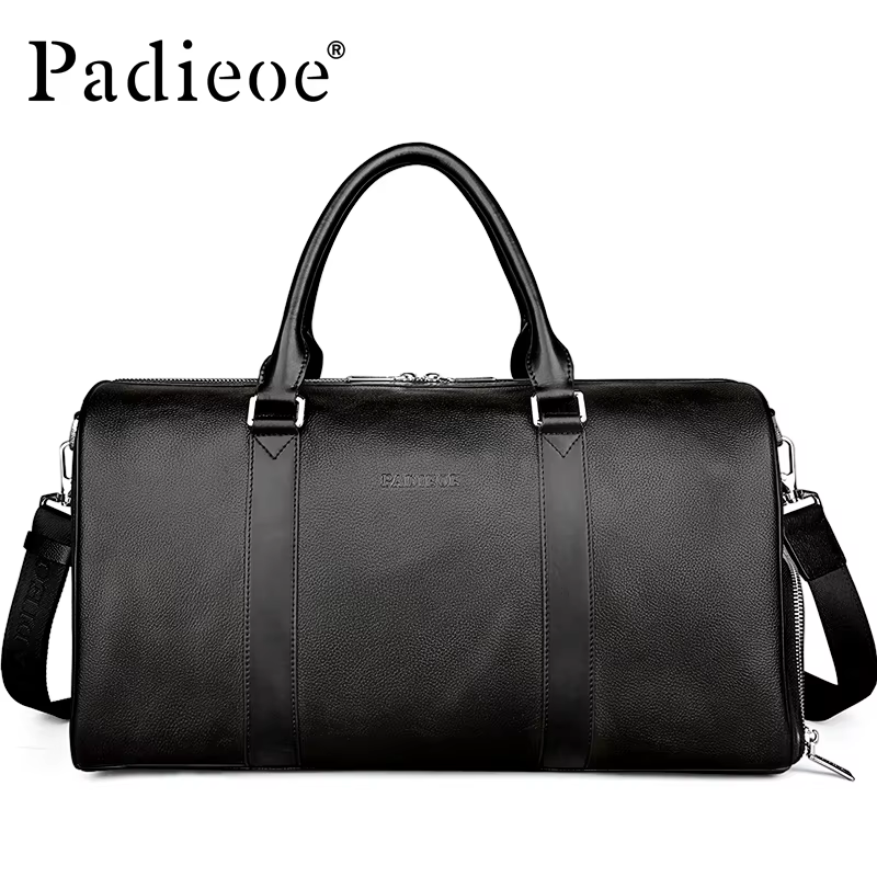 Sac de voyage en cuir de vachette de première qualité - sac à bagages d'affaires élégant en cuir vér