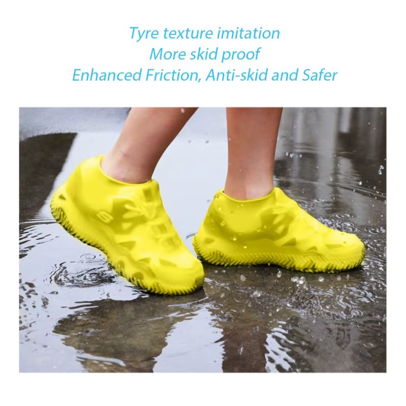 Bottes de pluie unisexes résistantes à l'usure, couvre-chaussures réutilisables, haute élasticité, i
