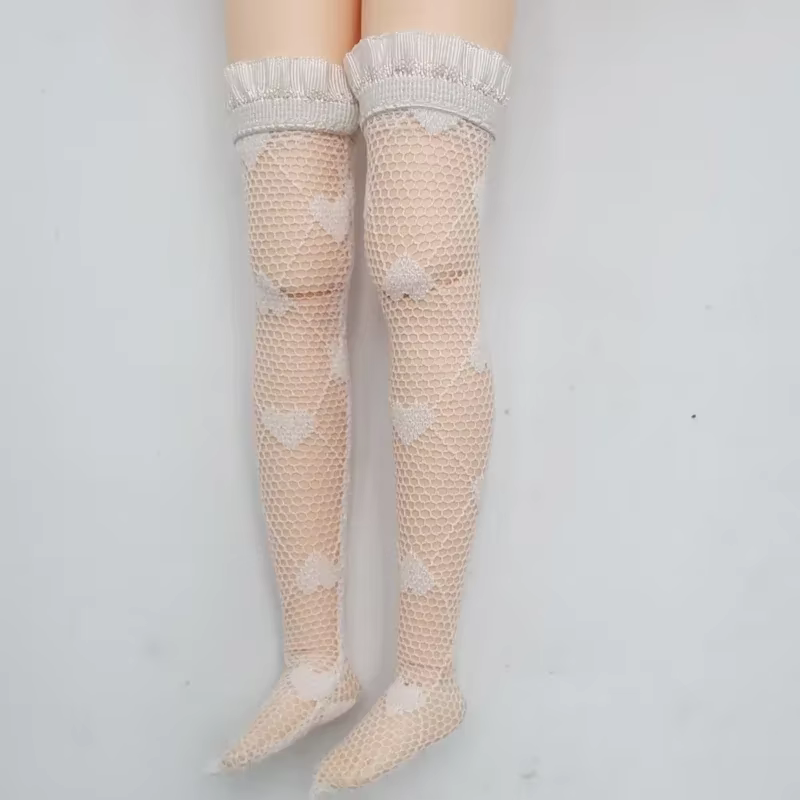 Blythe – bas de poupée, Legging Long noir et blanc pour bottes Blyth Azone, chaussettes de poupée OB