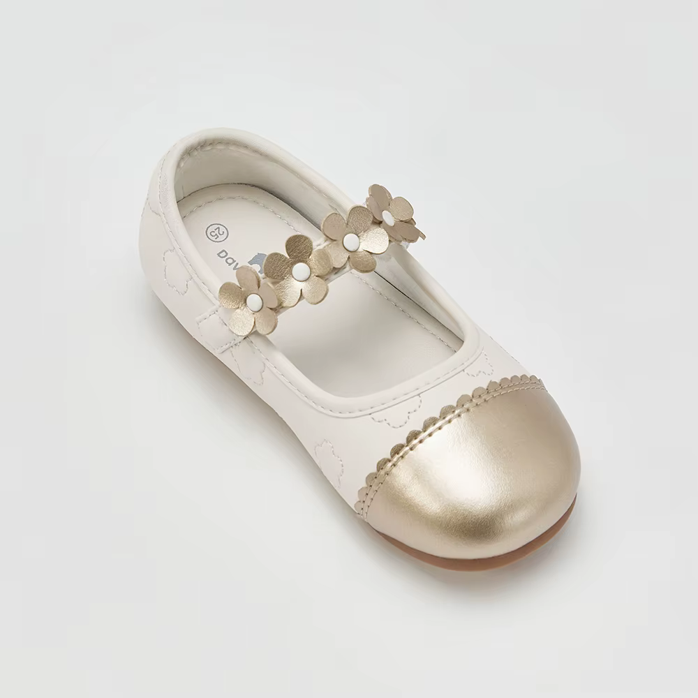 Dave Bella enfants chaussures en cuir automne printemps filles rétro princesse chaussures anti-dérap