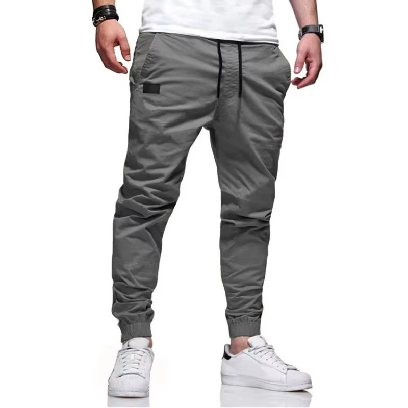 Nouveau printemps automne mince hommes pantalons sport Joggers pantalon hommes couleur unie pantalon