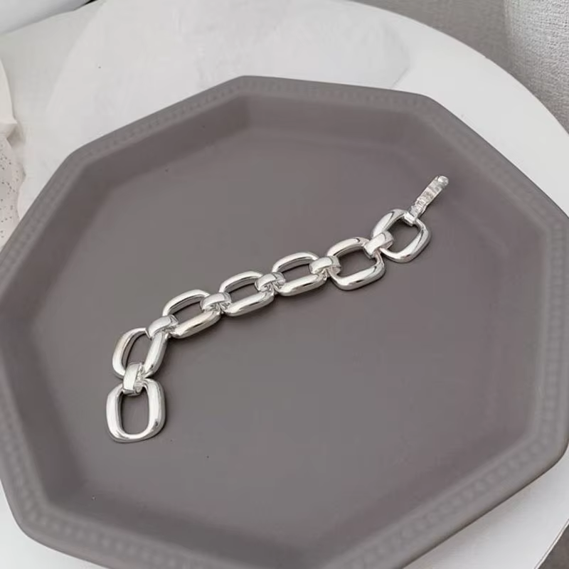 Bracelets en argent Sterling 925 pour femmes, tendance Hip Hop, Vintage, chaîne épaisse, Design géom