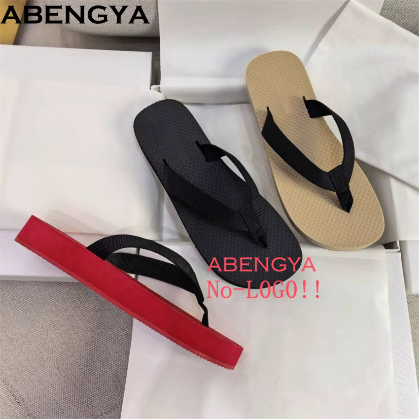 Offre spéciale tongs d'été plate-forme pantoufles plates pour femmes épais semelle rouge Mules décon