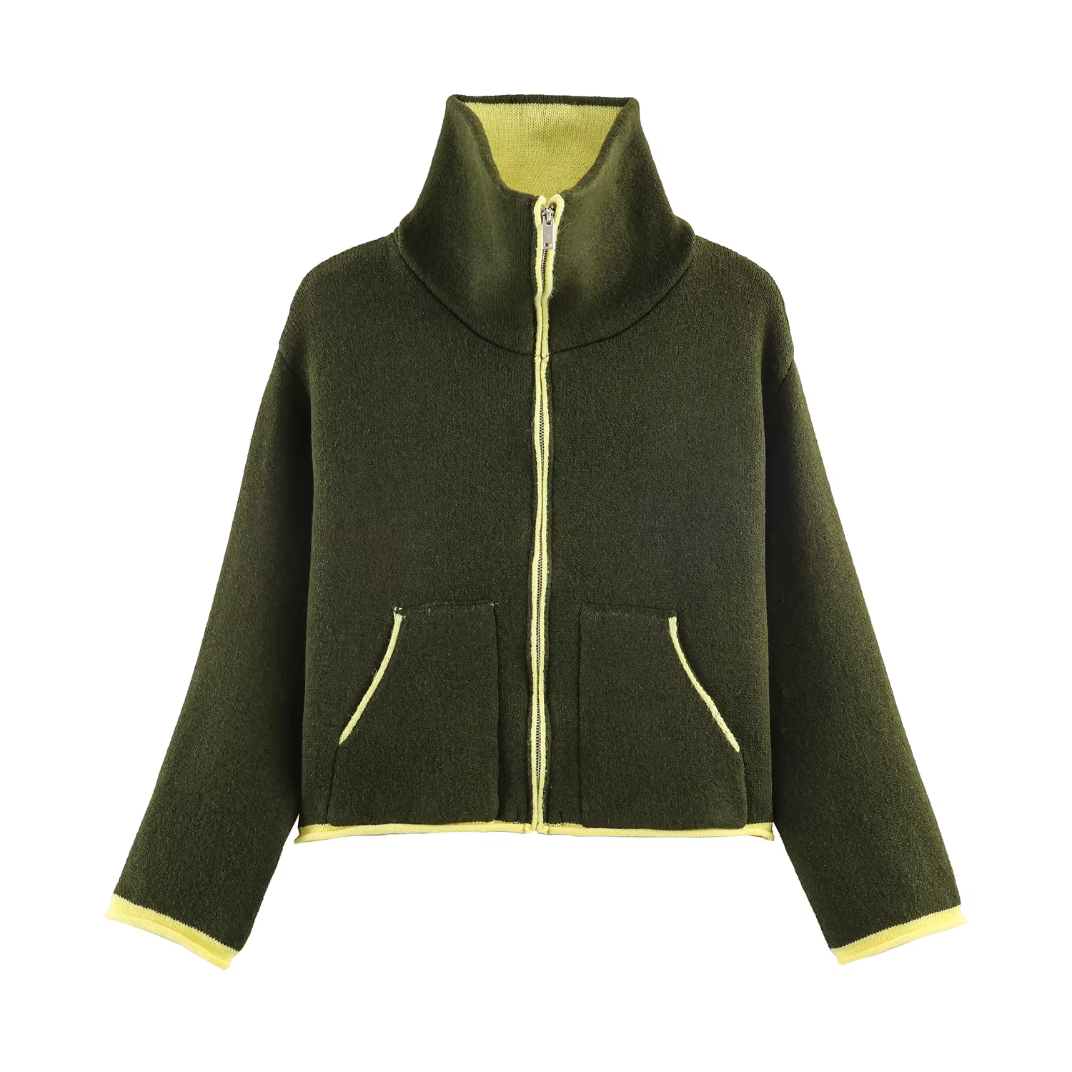 Veste de pilote tricotée pour femme, nouveau produit, Style paresseux, ample, couleur contrastée, co