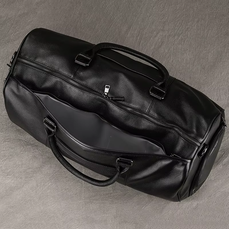 Sac de voyage en cuir de nouveau design à la mode, sac de sport en peau de vache souple, sac de voya