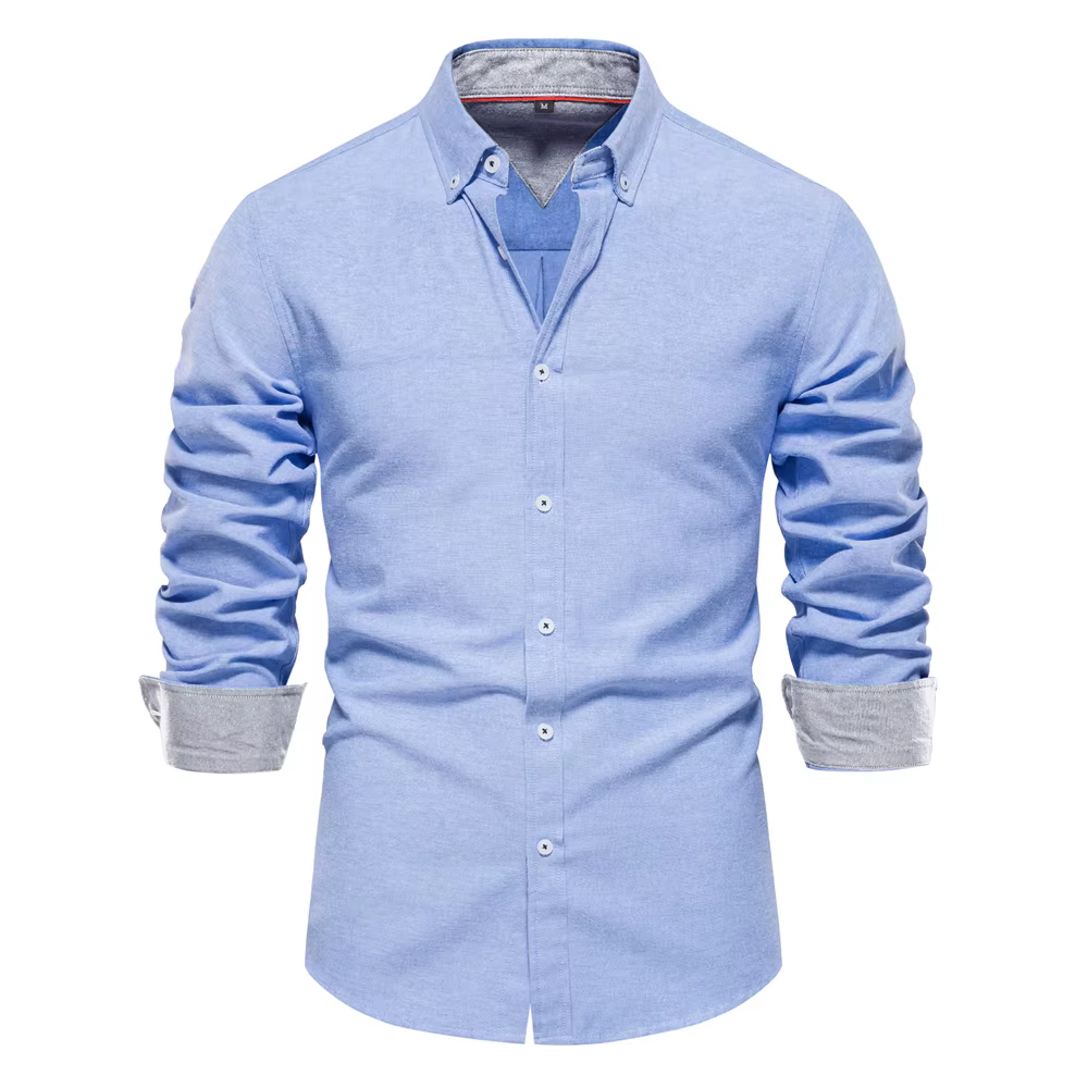 AIOPESON 2023 nouveau automne coton hommes Oxford chemise à manches longues boutonné affaires social