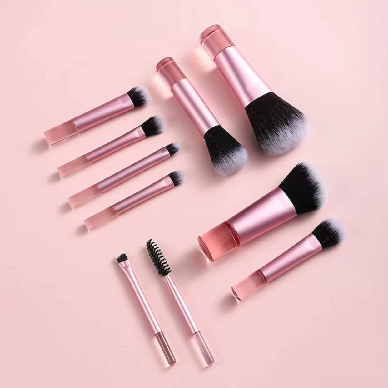 Ensemble de mini pinceaux de maquillage pour le visage, 10 pièces, portables, format voyage, disponi