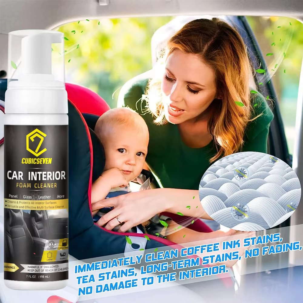 Cubicseven-Nettoyant mousse polyvalent pour voiture, siège en cuir, antirouille intérieur, lavage à 