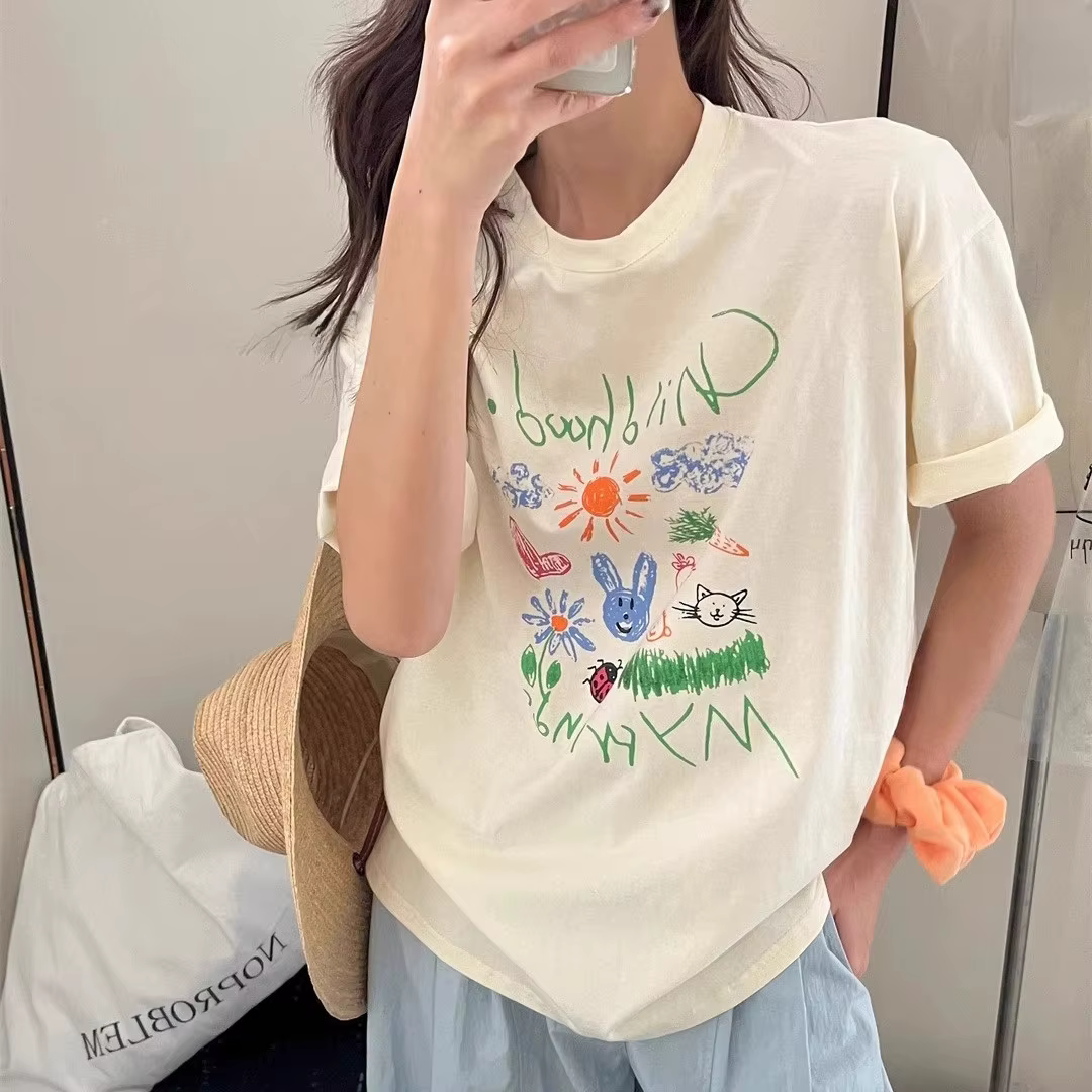 T-shirt à manches courtes pour femmes, imprimé floral Vintage, col rond, confortable, respirant, déc