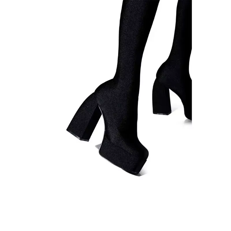 Combinaison élastique imperméable à tête carrée pour la fête de course, bottes de gril, bottes à tal