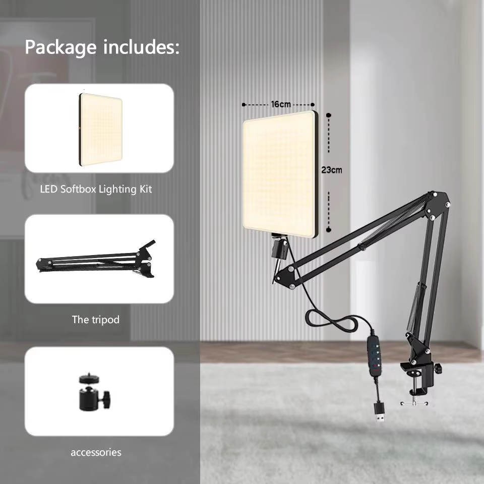 Lumière LED pour photographie, éclairage pour Selfie, éclairage de conférence, lampe de Studio Photo