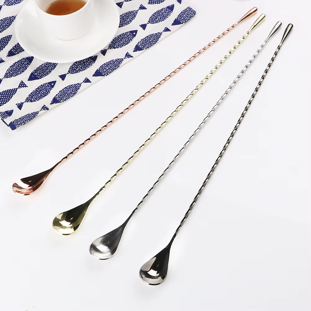 Cuillère à mélanger pour Cocktail 30/40cm, cuillère à thé pour Bar, cuillère à mélanger, motif spira