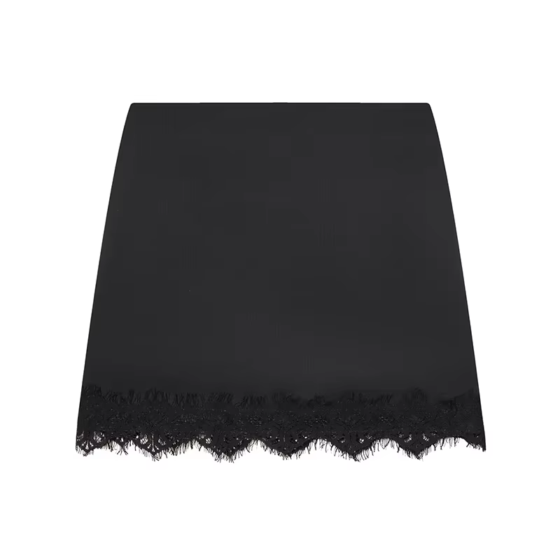 Femmes Mini jupe en dentelle Sexy a-ligne plissée taille haute jupe pour les femmes printemps été no