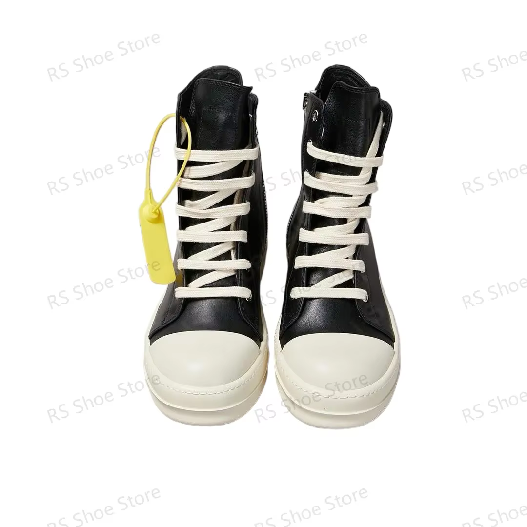 Ro Boot – chaussures montantes en cuir noir pour hommes et femmes, baskets classiques de styliste av