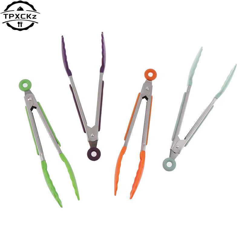 Pince à griller en silicone pour barbecue, cuisine, cuisson, salade, pince de service, pince à pince