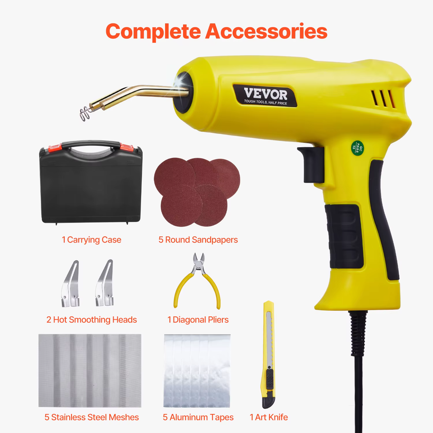SucceBuy Kit de soudage du plastique 220W pistolet de soudage du plastique avec 800/1200 pièces agra
