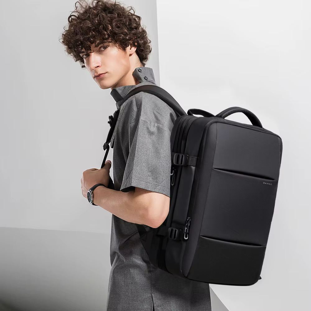BANGE extensible hommes sac à dos étanche 17.3 pouces sac à dos pour ordinateur portable homme grand