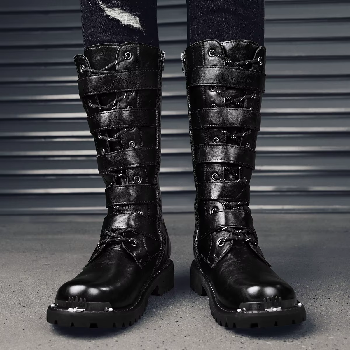 Bottes de moto montantes décontractées pour hommes, bottes de travail de protection de sécurité, ext