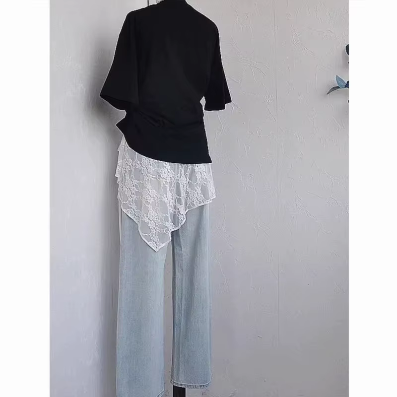 Jupe courte à lacets française pour rideau de pet, jupe superposée de printemps, jupe portefeuille p