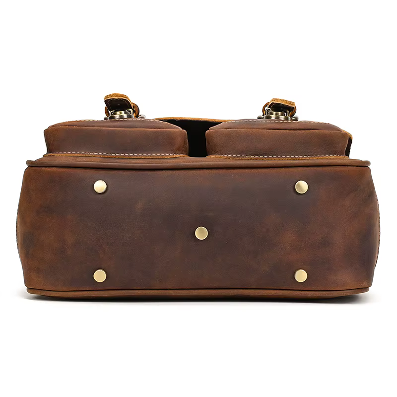 Grand sac messager en cuir pour hommes, sacs à bandoulière en peau de vache véritable, sac d'école p