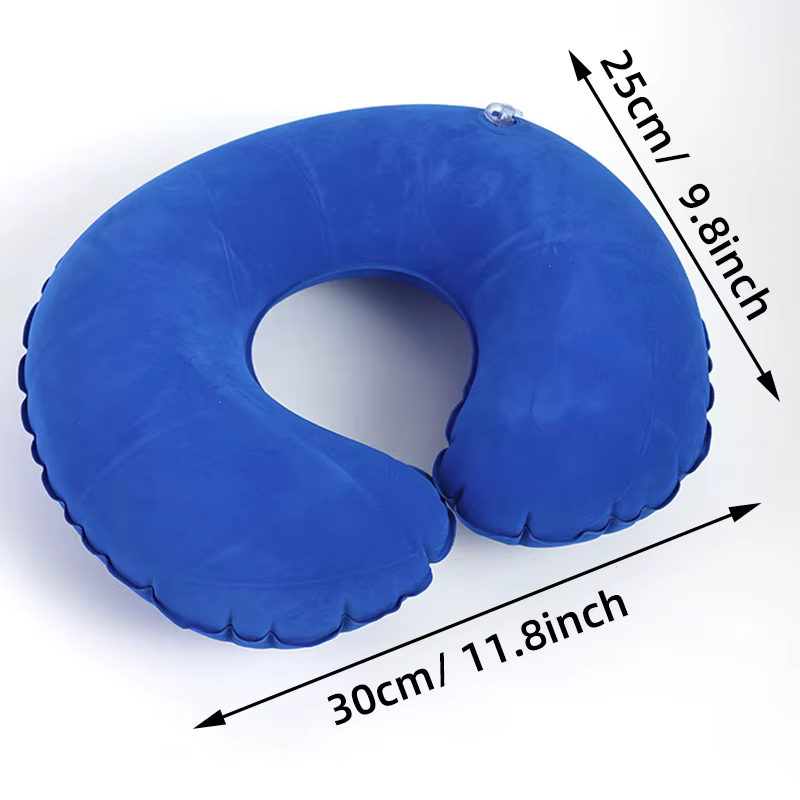 Oreiller gonflable en forme de C, oreiller de cou de voyage, coussin rond Portable, 1 pièce