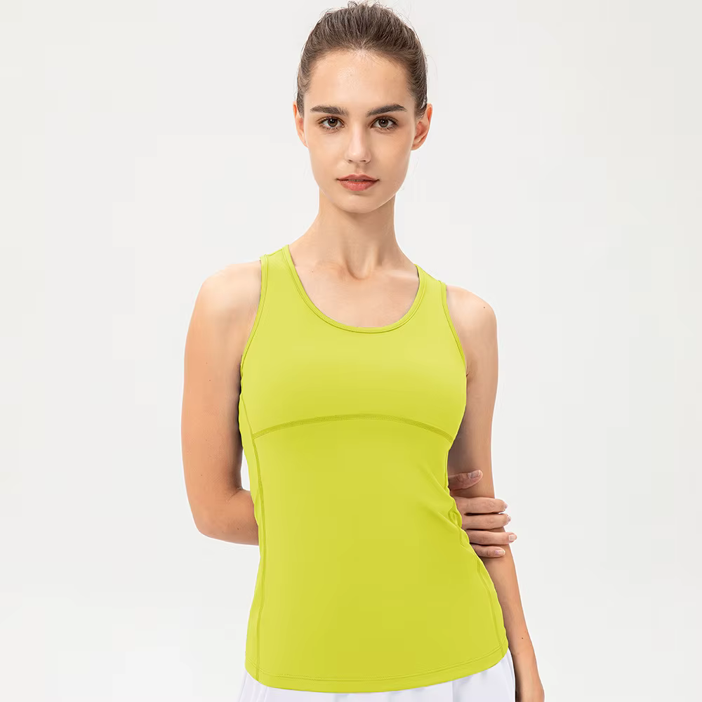 Couleur bonbon femmes vêtements de Sport d'entraînement de gymnastique gilet chemises de Yoga à séch