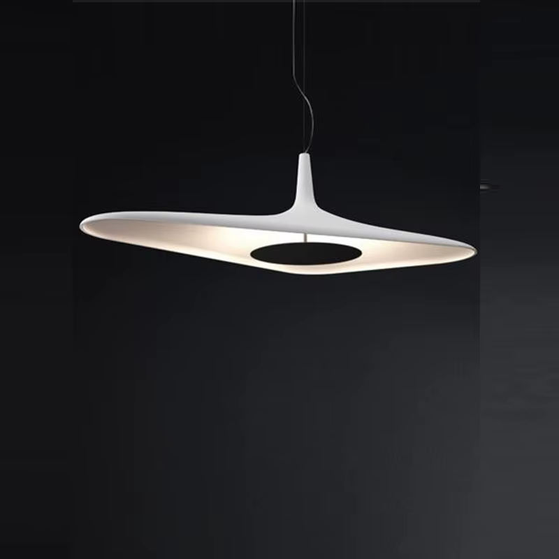 Plafonnier LED suspendu noir/blanc au design italien irrégulier, design post-moderne minimaliste, éc