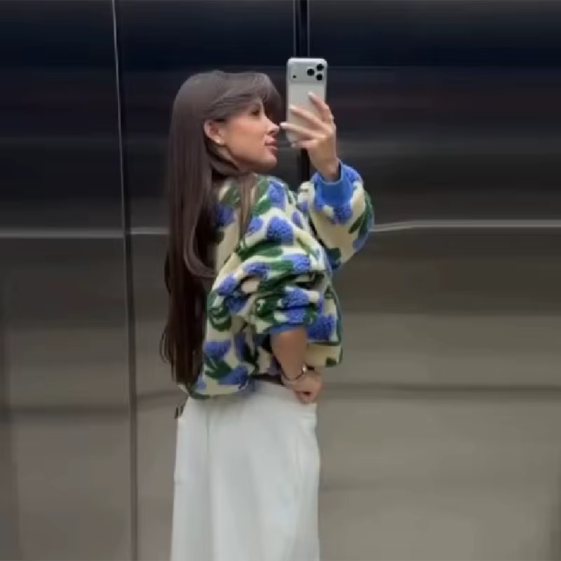 Blouson bomber chic et tendance en polaire à motif floral, zippé, décontracté, pour femme, style rét