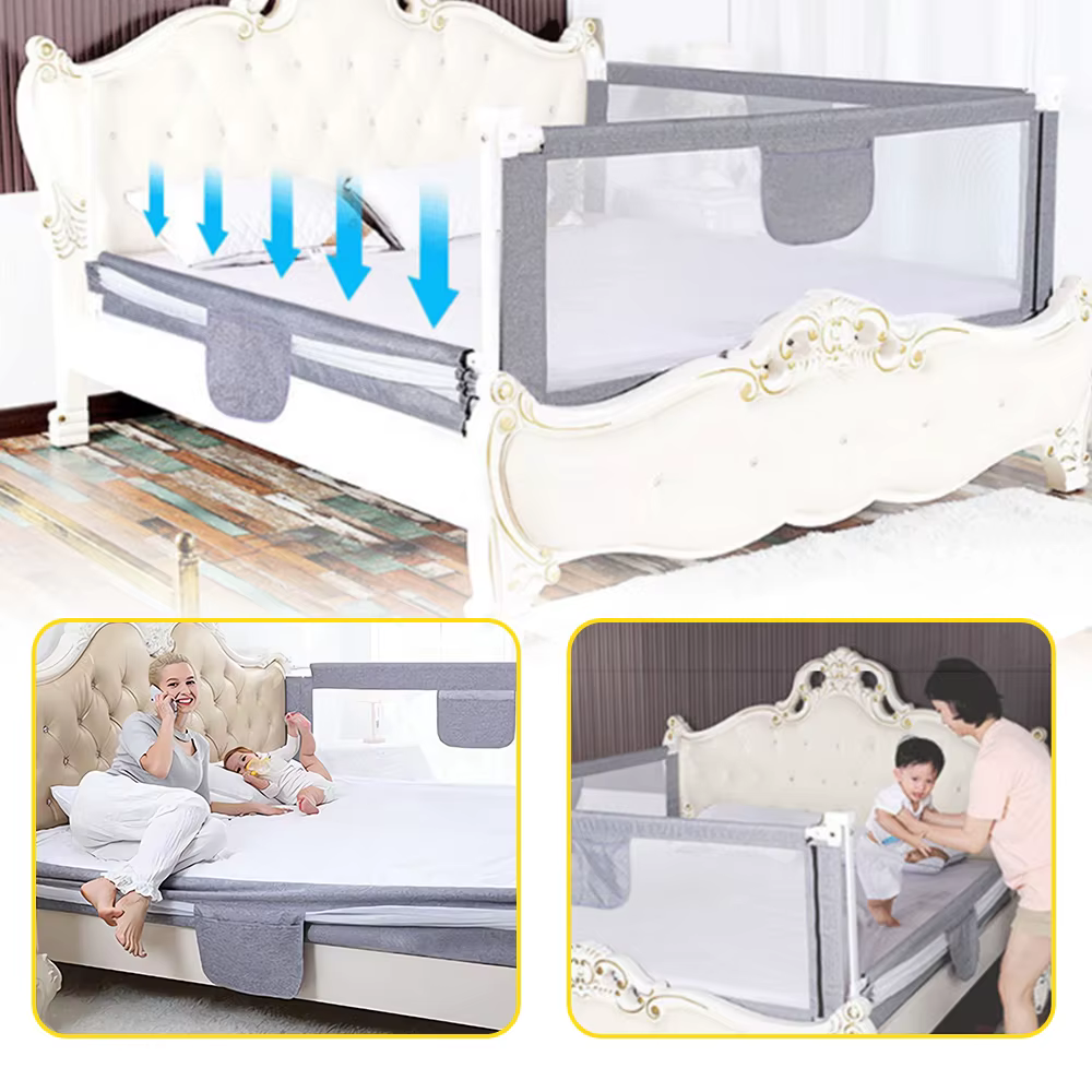 Barrière de Lit Extra-Large de Protection de Lit pour Tout-Petit Accessoire de Chambre pour Garçons