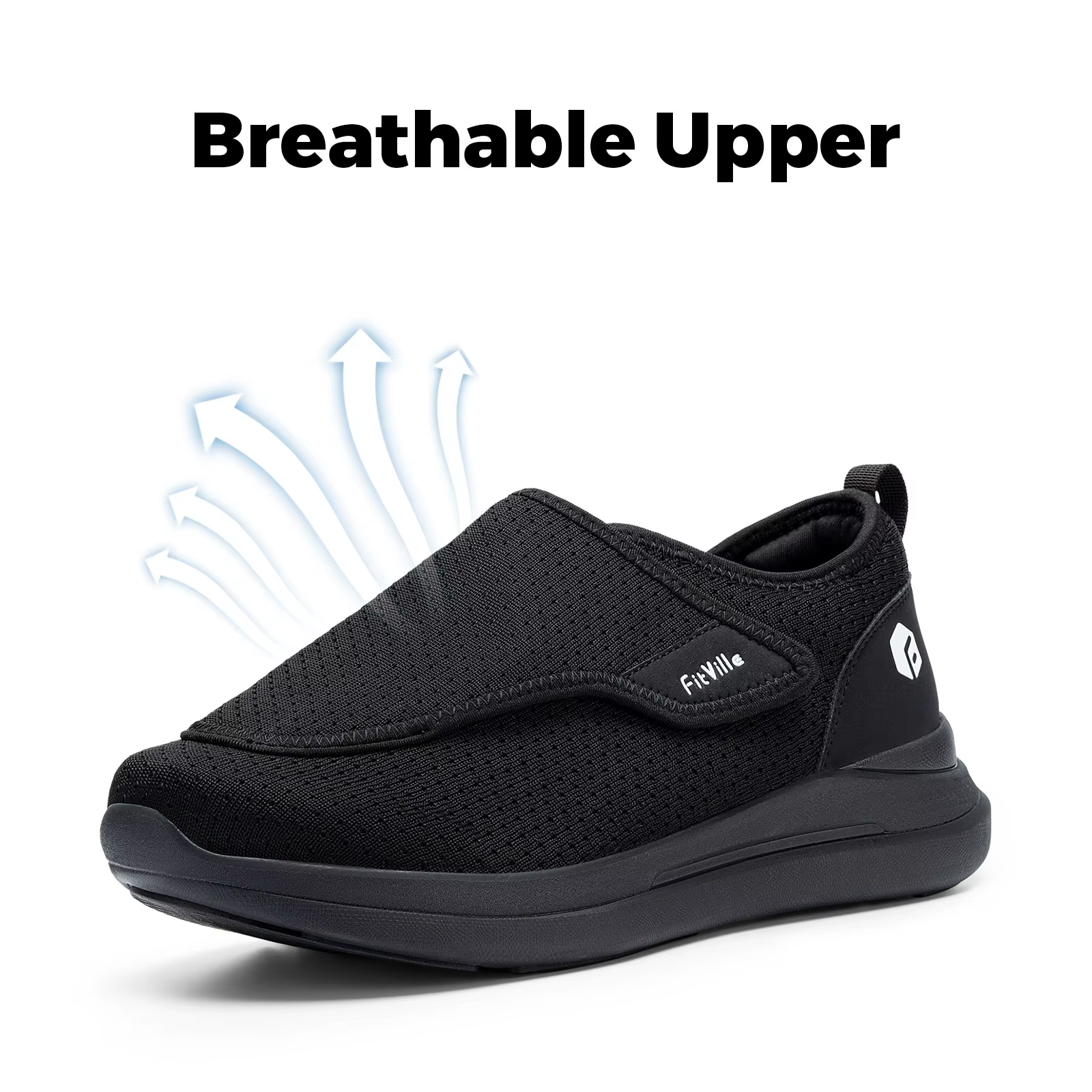 FitVille chaussures pour diabétiques Extra larges pour hommes pour personnes âgées pieds orthopédiqu