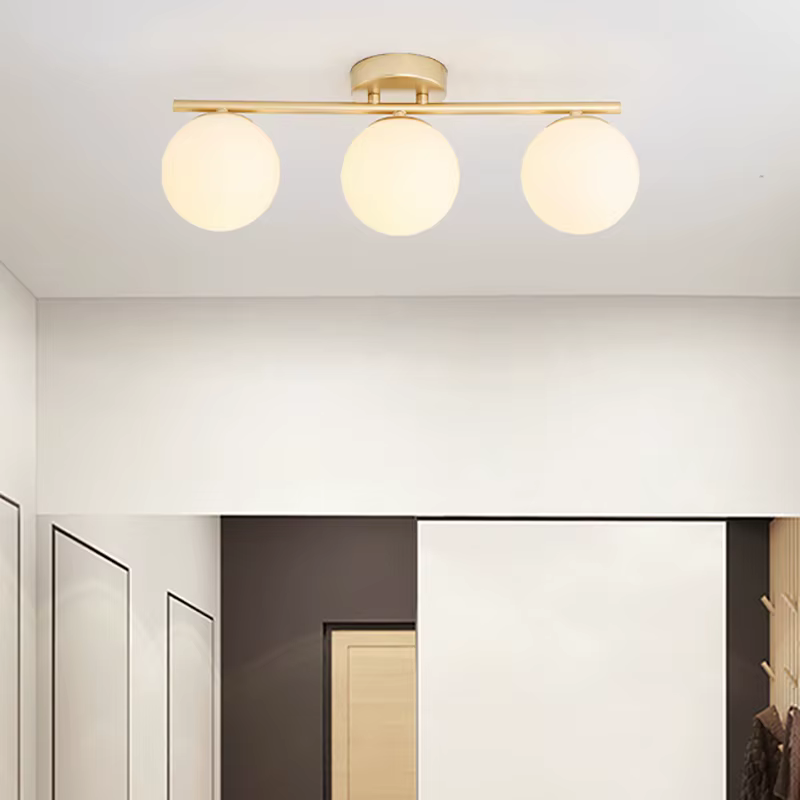 Lampe murale LED G9/E27, plafonnier en verre blanc laiteux, lumière dorée et noire pour couloir et p