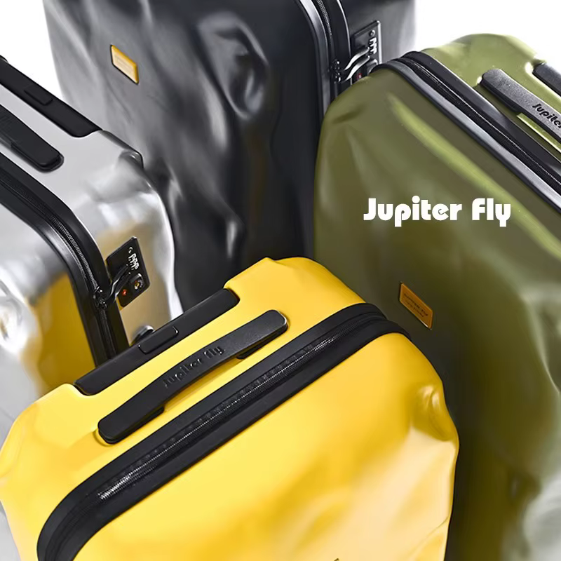 Valise à roulettes, Design créatif irrégulier et endommagé, tendance rétro, avec roue rotative de pa