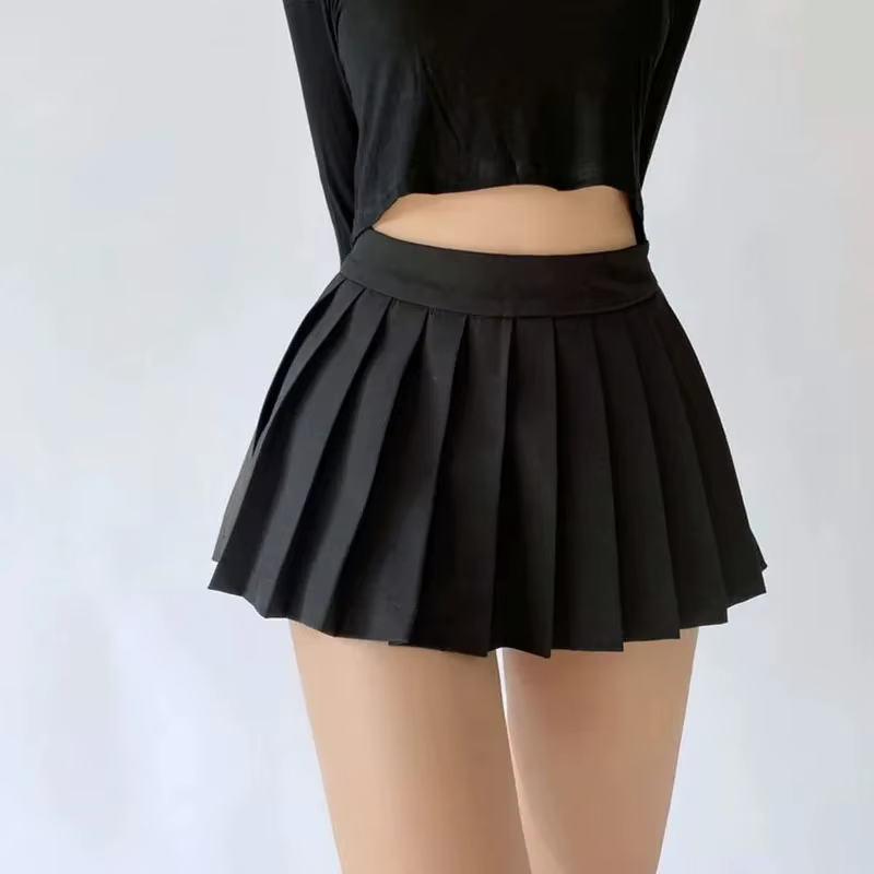 Spice girl jupe plissée femme couleur pure petite jupe courte été nouvelle version coréenne JK collè