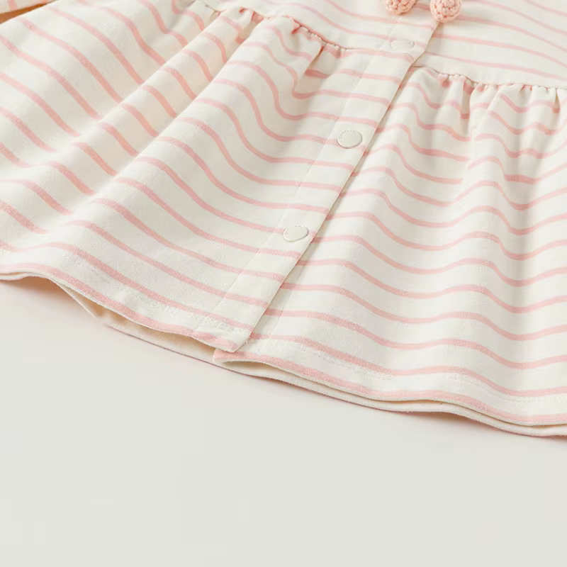 MACGirls-Veste en coton rayée pour bébé, cardigan doux et mignon pour enfants, haut de fête pour enf