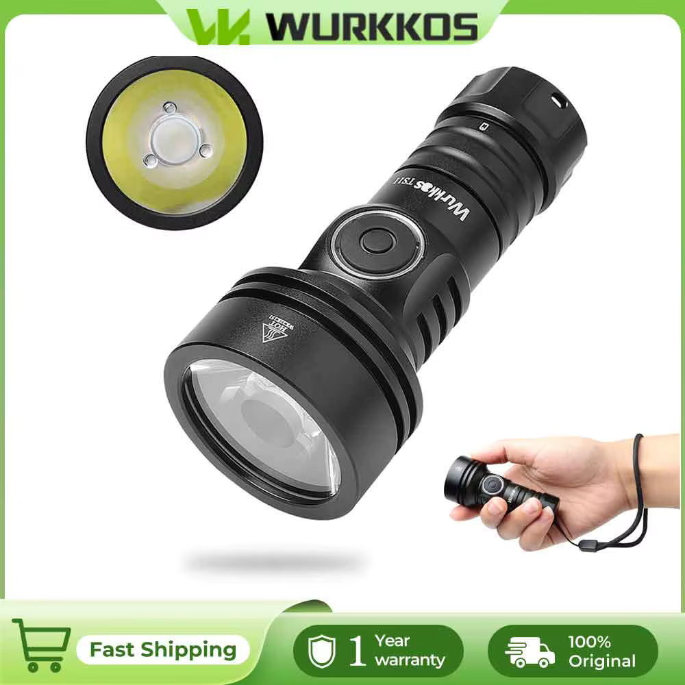 Wurkkos – Mini lampe de poche TS11, 18350, USB C, Rechargeable, EDC SFT40, torche puissante, 2000LM,