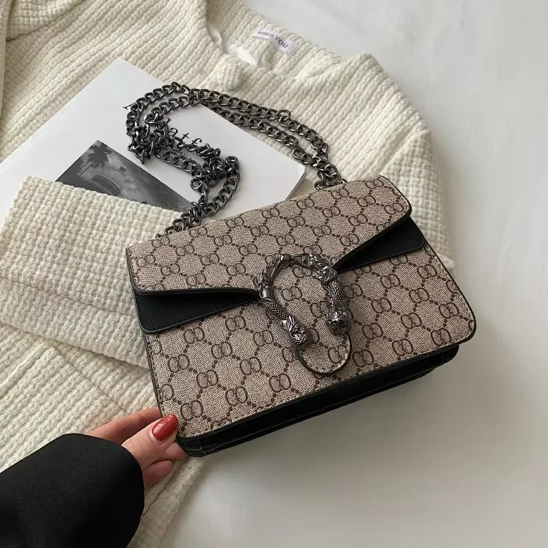 Sac à langer rétro Premium Bacchus pour femme, design chaîne européen et américain tendance, sac mes