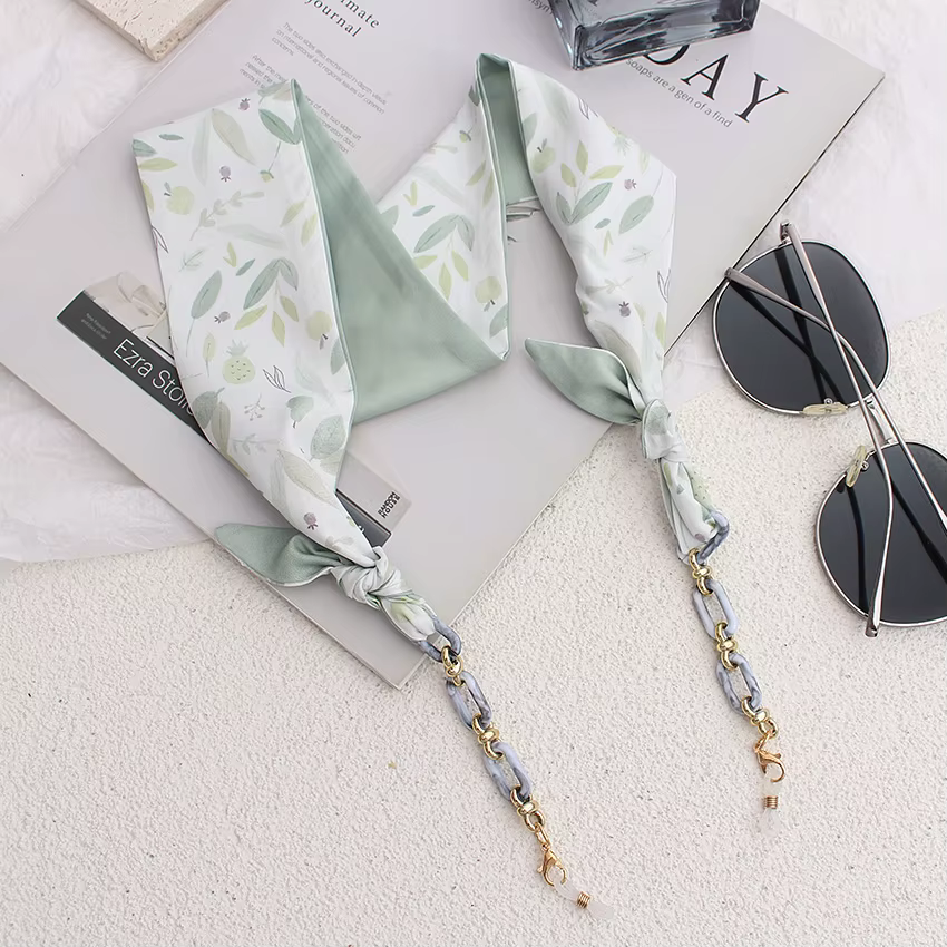 Chaînes de lunettes en ruban de soie, mode Boho, lunettes de soleil en acrylique, porte-cordon, sang