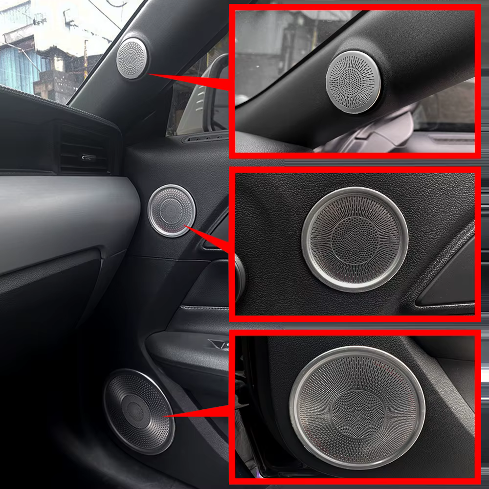 Pour Ford MUSTANG 2015-2020 6 pièces en acier inoxydable noir titane couleur voiture intérieur Surro