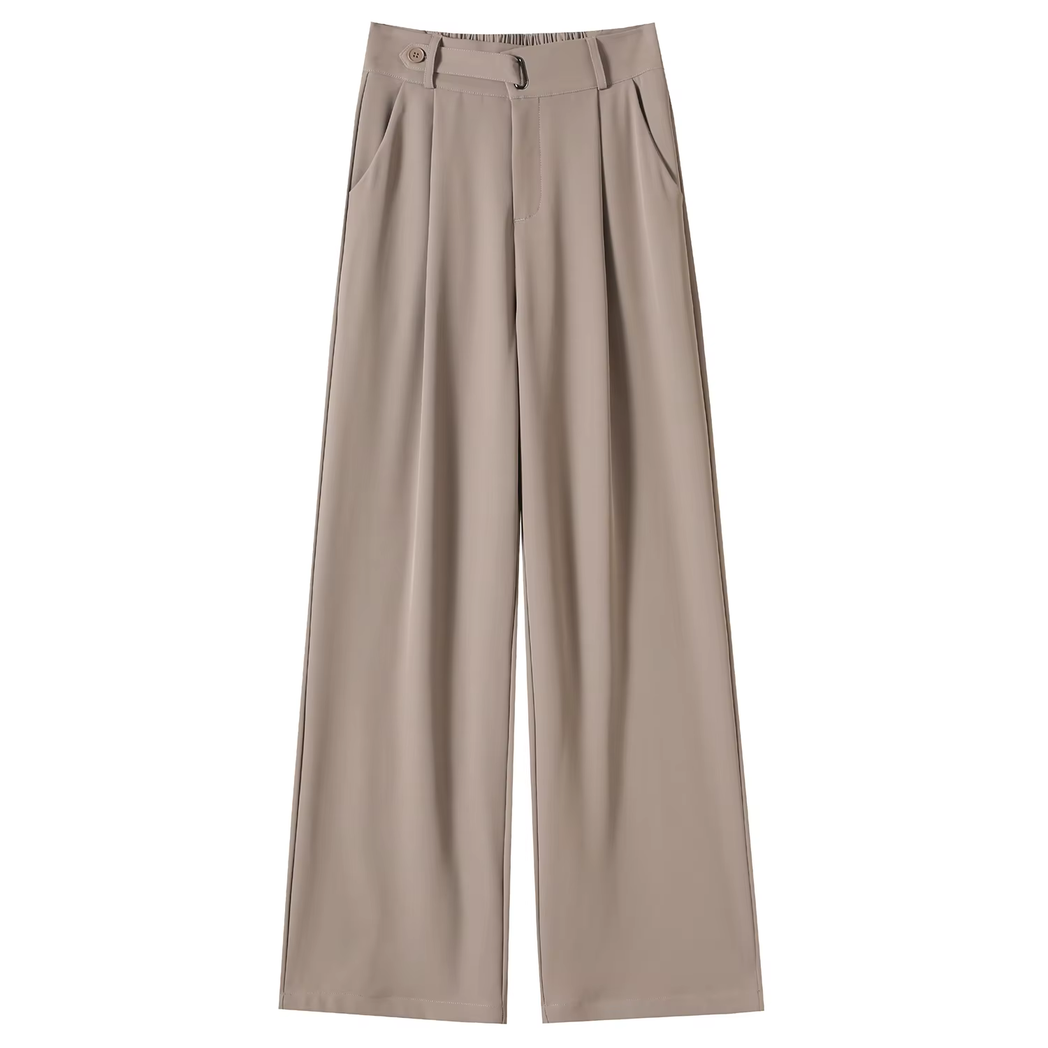 Pantalon large taille haute uni pour femme, nouvelle collection printemps-été 2026, élégant, droit, 