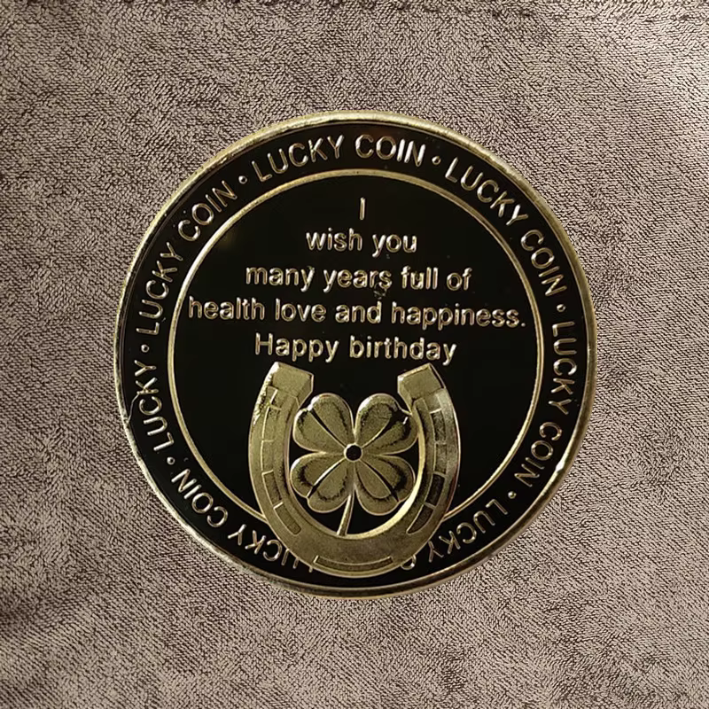 Pièce de Collection porte-bonheur joyeux anniversaire, pièces commémoratives, cadeau d'anniversaire,