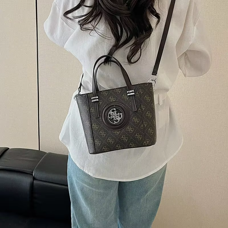 Sac fourre-tout tendance haut de gamme grande capacité, style minimaliste vintage pour femme avec lo