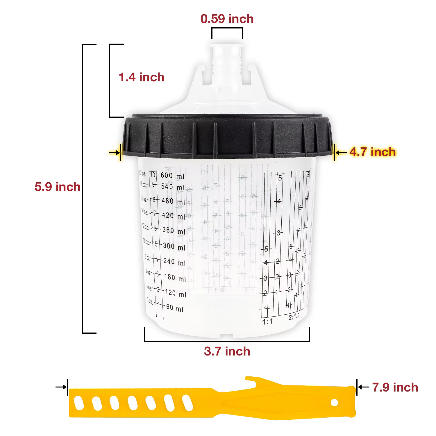 Lot de 10/25/50 gobelets de mélange de peinture pour pistolet pulvérisateur, réservoir de pistolet p