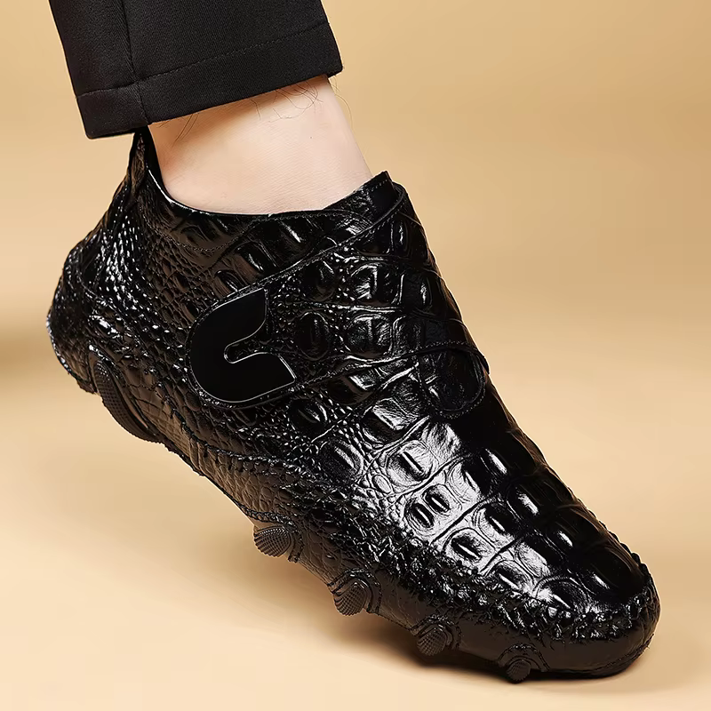 Mode Crocodile à motifs en cuir hommes chaussures de cheville décontractées marque de luxe affaires 
